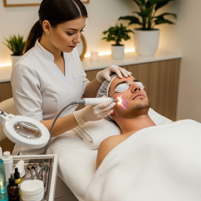 Man Recieving Skin Pigmentation Treatment Man Recieving Skin Pigmentation Treatment