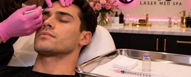 Botox treatment for a male client at Oxygen Med Spa in Orland Park